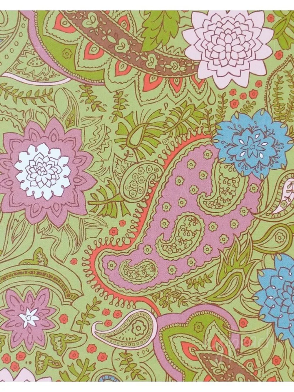 DiVOGA Magnetic Hardcover Journal Lined 5x7 NEW (FLAWS) Green Paisley Notebook